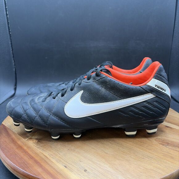 Nike Tiempo Mystic IV FG Men Size 8 Soccer Shoes Cleats Black Leather 454309-018